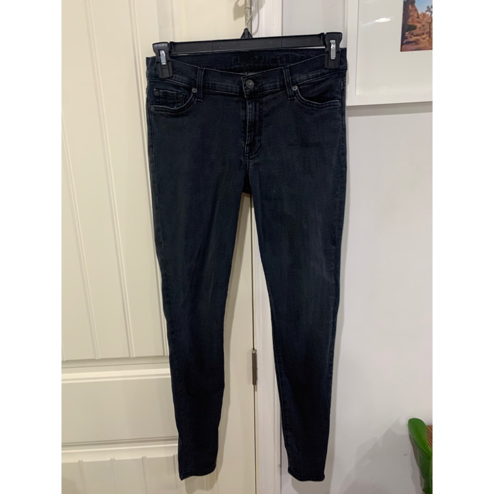 7 for all mankind black skinny jeans size 29